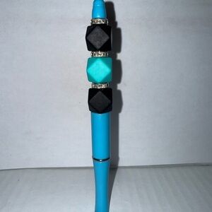 Handmade Beaded- Stylish Blue and Black square/diamond Home & Office Pen